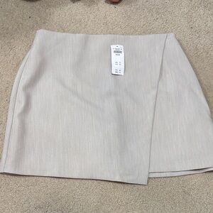 Light Beige Wrap Mini Skort